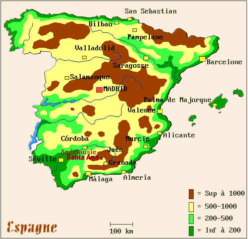 Carte Espagne