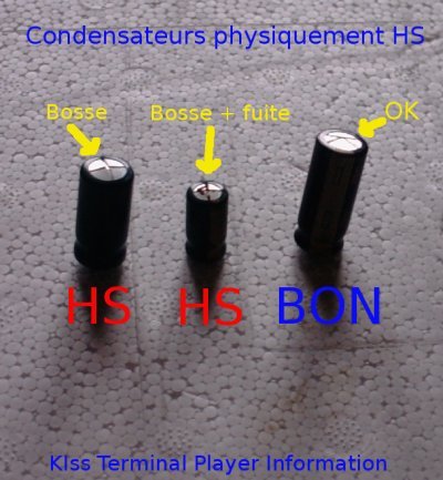 Condensateurs physiquement HS
